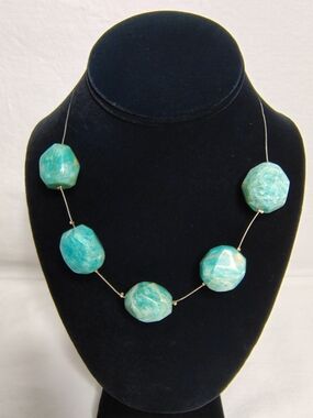 Amazonite Statement Necklace - Aqua Blue Women Jewelry